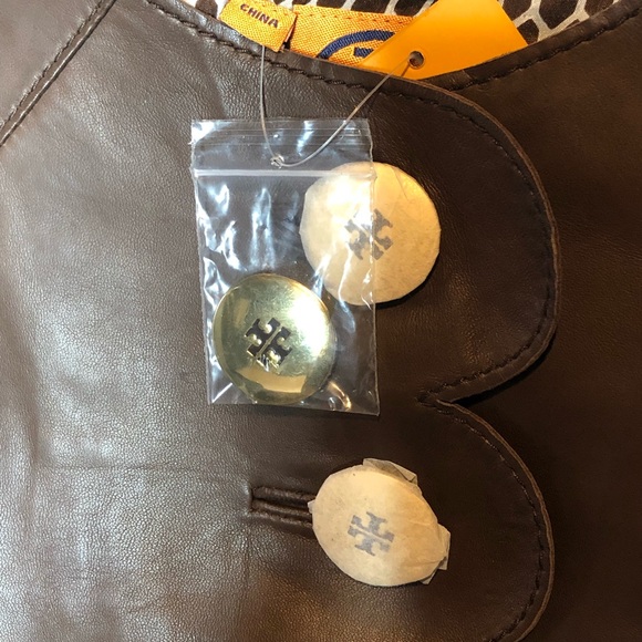 LAST DAY FINAL PRICE Tory Burch Cordelia Leather Jacket/Dress Brown 4 - Picture 7 of 14